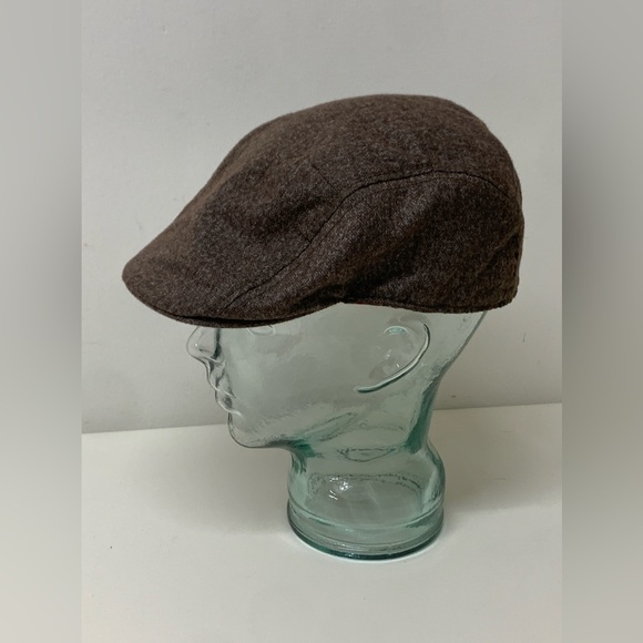 Men's Large Fitted Goorin Bros Brown Heather Flat Cap Hat - Picture 12 of 16